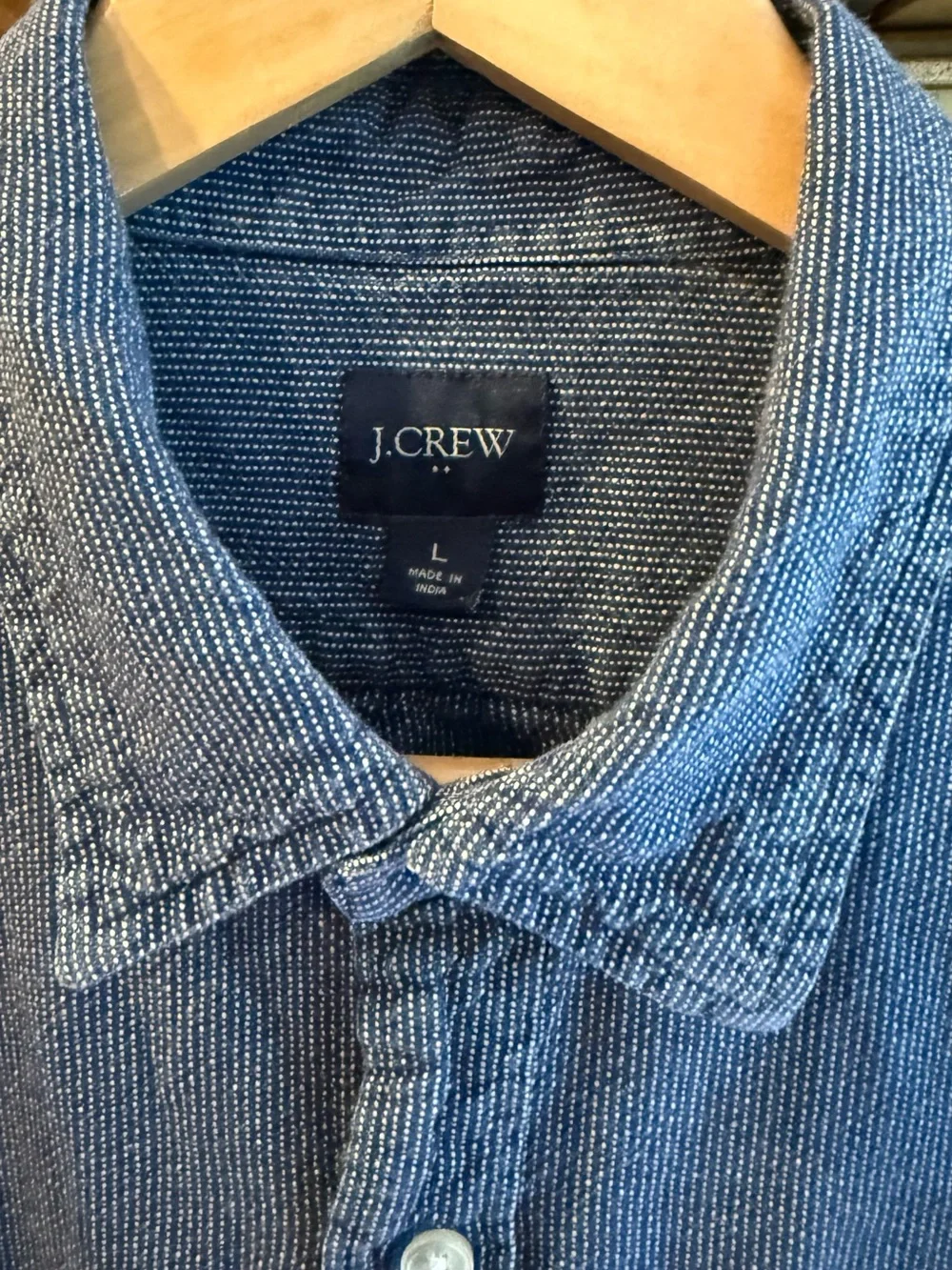 J. Crew Washed Blue Casual Button-Down Shirt